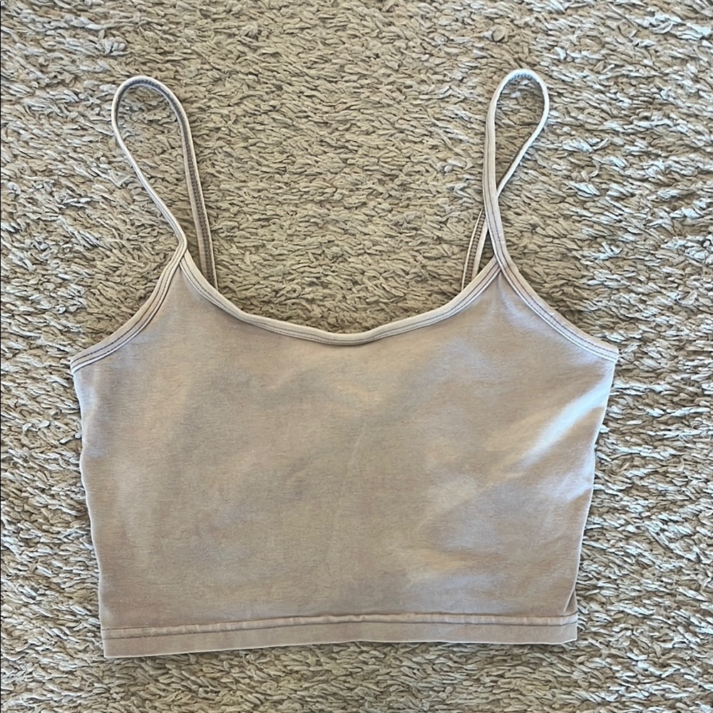 TNA Cream Sleeveless Fitted Crop Camisole